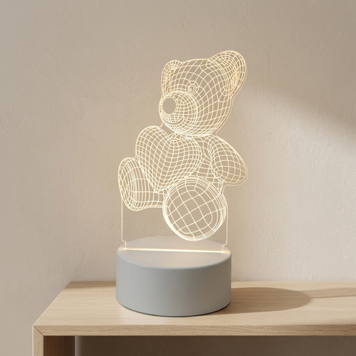 3D LED Night Lamp – USB Illusion Light with Three Color Modes, Multiple Designs
