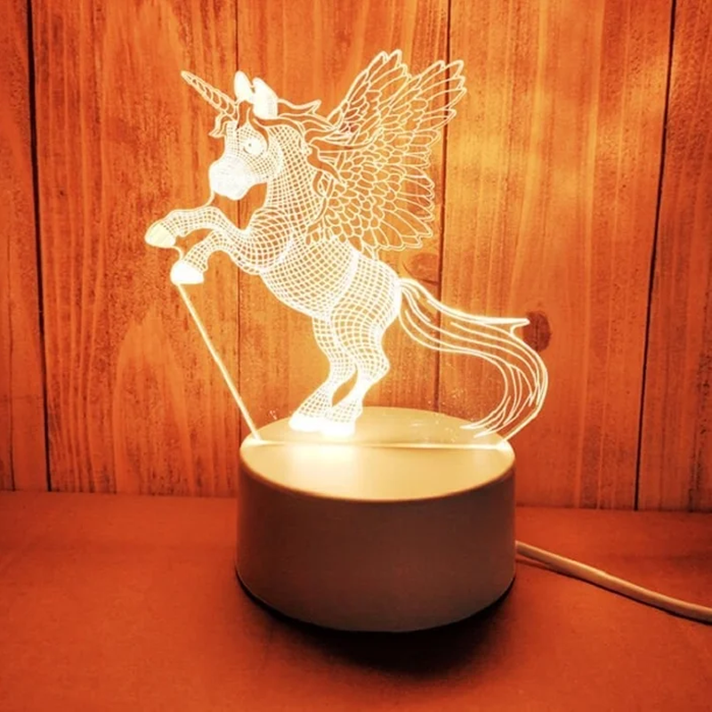 3D LED Night Lamp – USB Illusion Light with Three Color Modes, Multiple Designs
