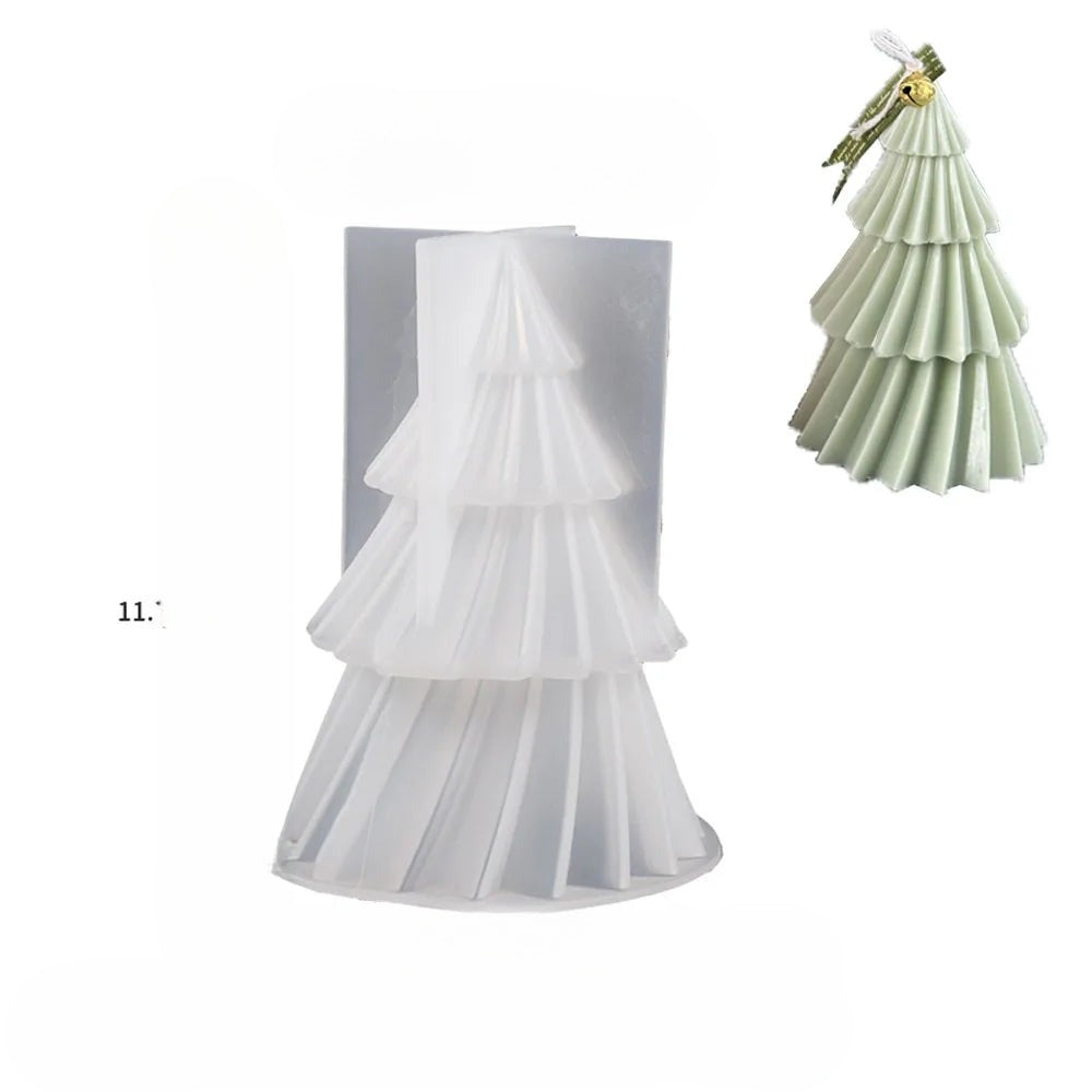 3D Pine Tree Candle Mould – Geometric Silicone Mould for Candles, Soap & Resin