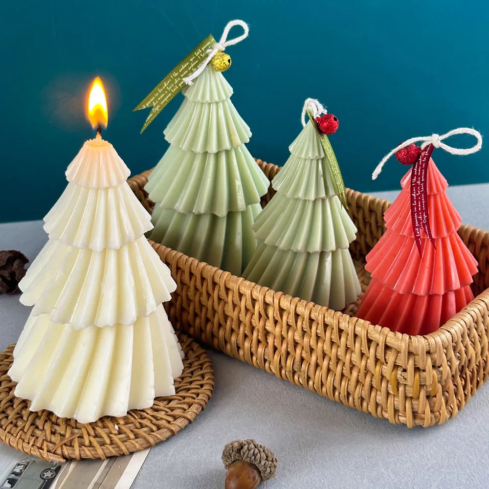 3D Pine Tree Candle Mould – Geometric Silicone Mould for Candles, Soap & Resin