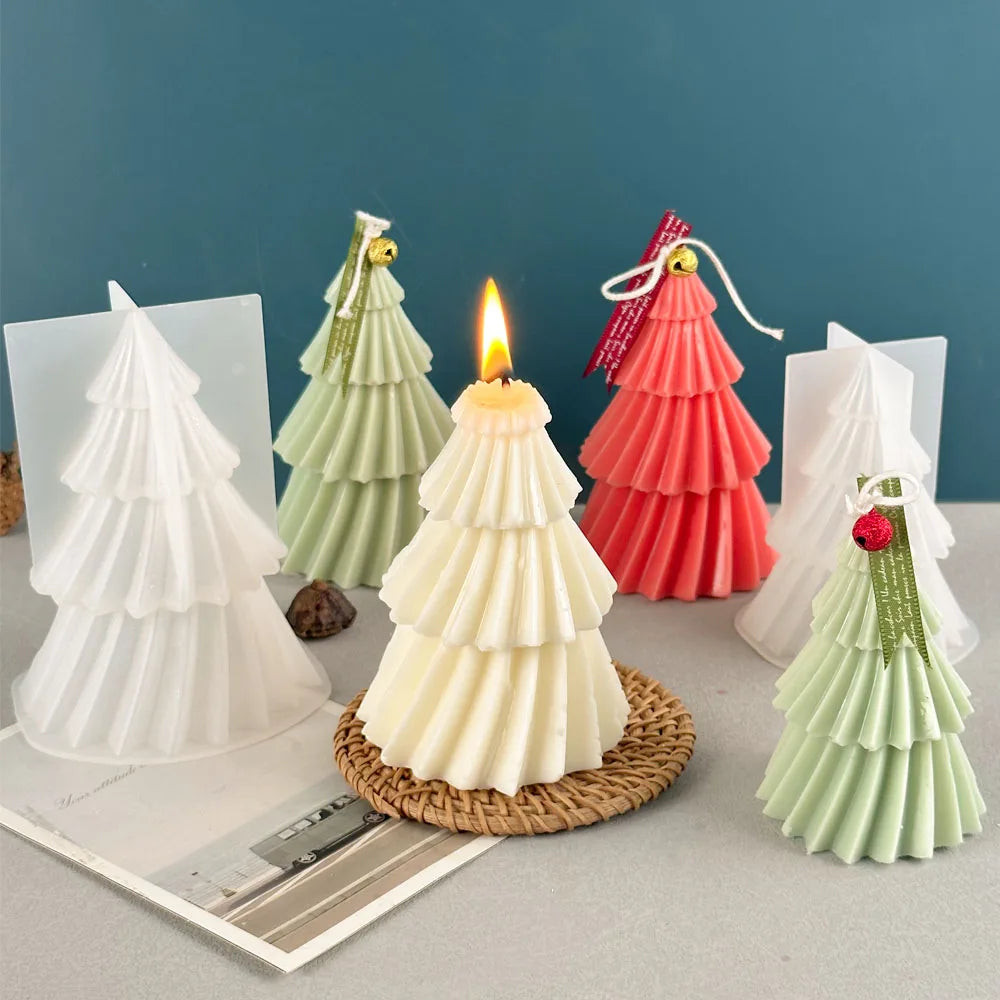 3D Pine Tree Candle Mould – Geometric Silicone Mould for Candles, Soap & Resin