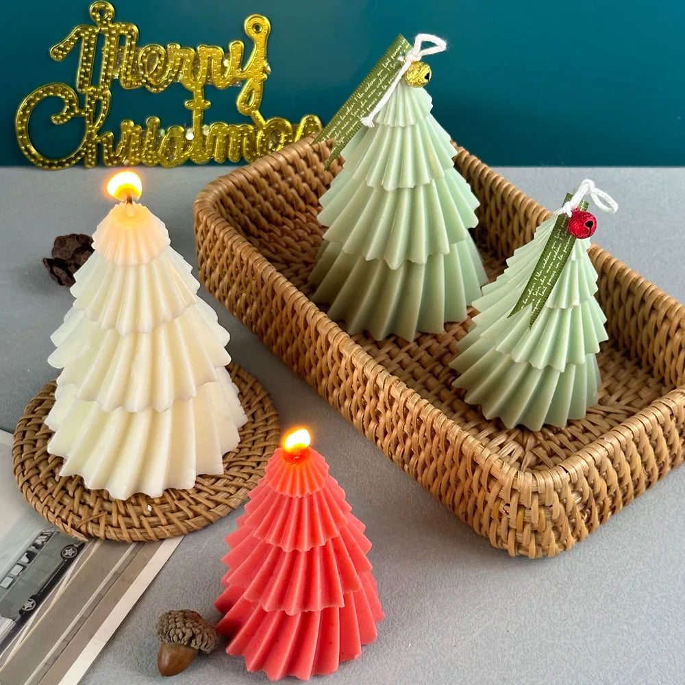 3D Pine Tree Candle Mould – Geometric Silicone Mould for Candles, Soap & Resin