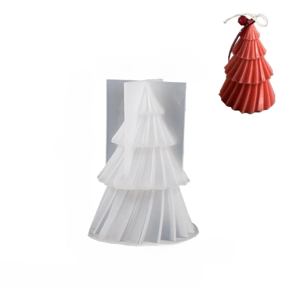 3D Pine Tree Candle Mould – Geometric Silicone Mould for Candles, Soap & Resin