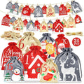 Advent Calendar 2026 to Fill – 24 Fabric Pouches in 4 Sizes with Clips & Jute String
