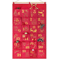 Advent Calendar to Fill – 24 Glitter Bags in Red & Gold, Large Hanging Pouches, Reusable