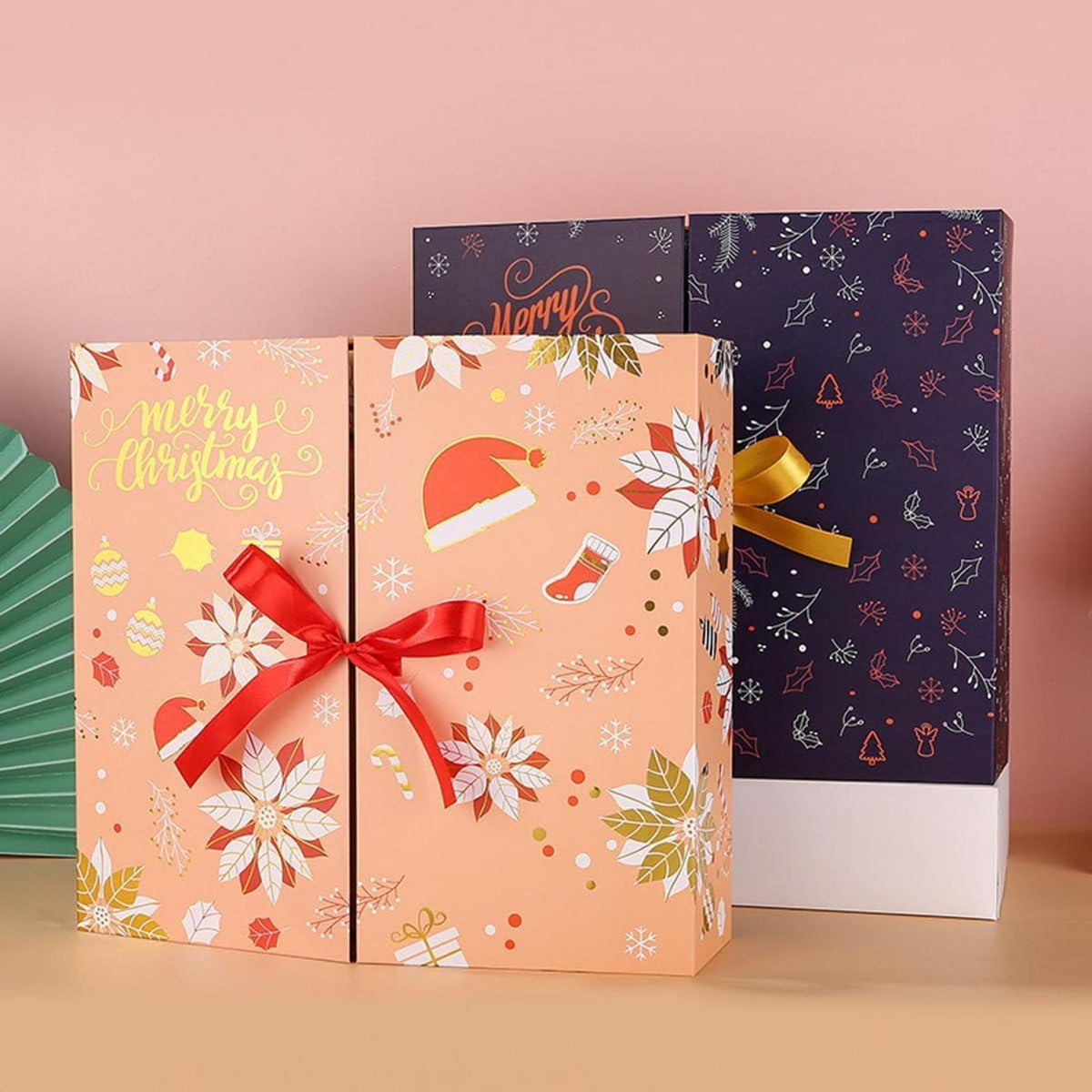 Advent Calendar to Fill – 24 Yellow Gift Boxes, Reusable Christmas Countdown Set, 13 x 12 x 3 in