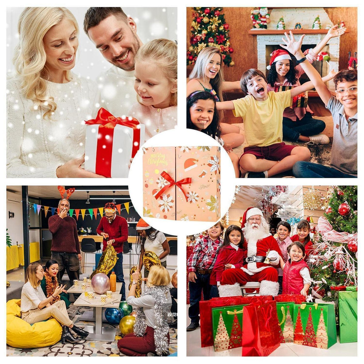 Advent Calendar to Fill – 24 Yellow Gift Boxes, Reusable Christmas Countdown Set, 13 x 12 x 3 in