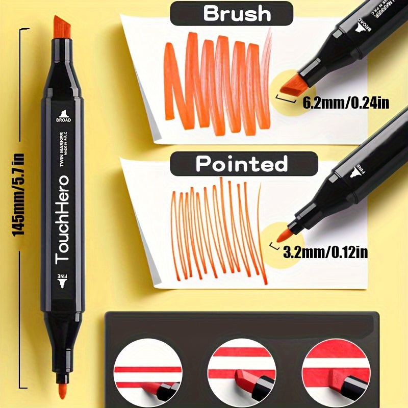 Alcohol Marker Set – 168 Colours with Dual Tips in Carry Case