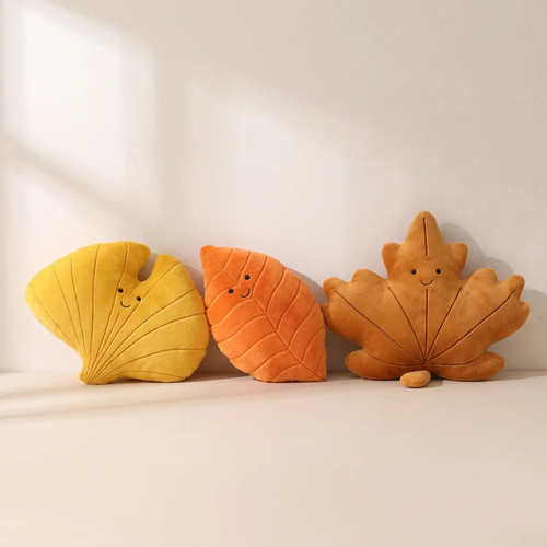 Autumn Leaf Cushion – Square Decorative Throw Pillow in Warm Tones