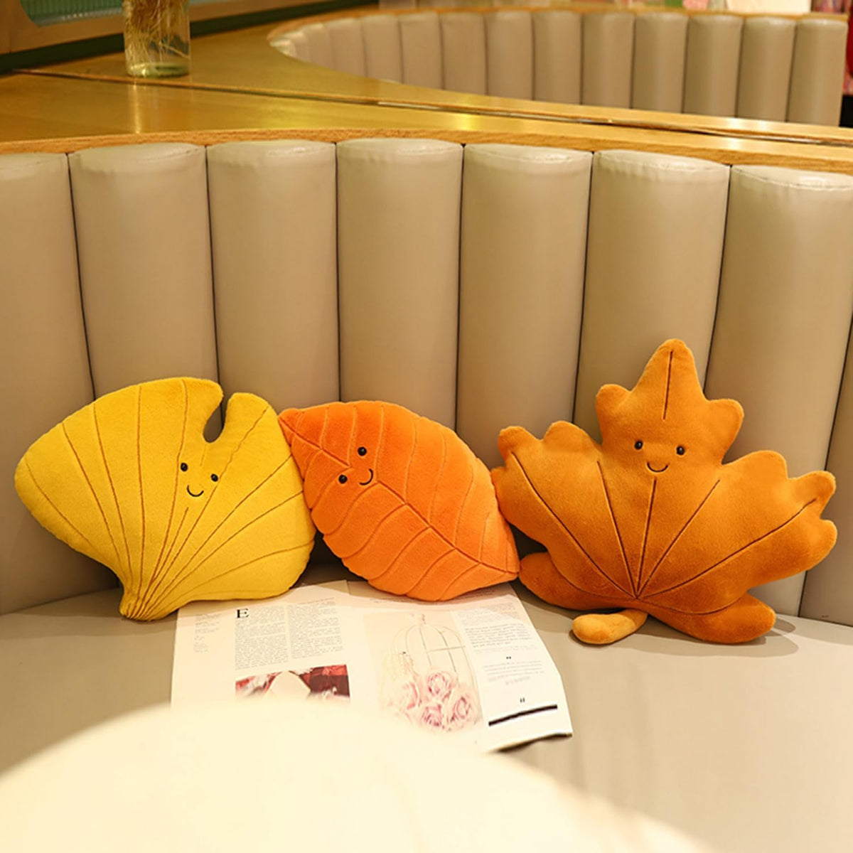 Autumn Leaf Cushion – Square Decorative Throw Pillow in Warm Tones