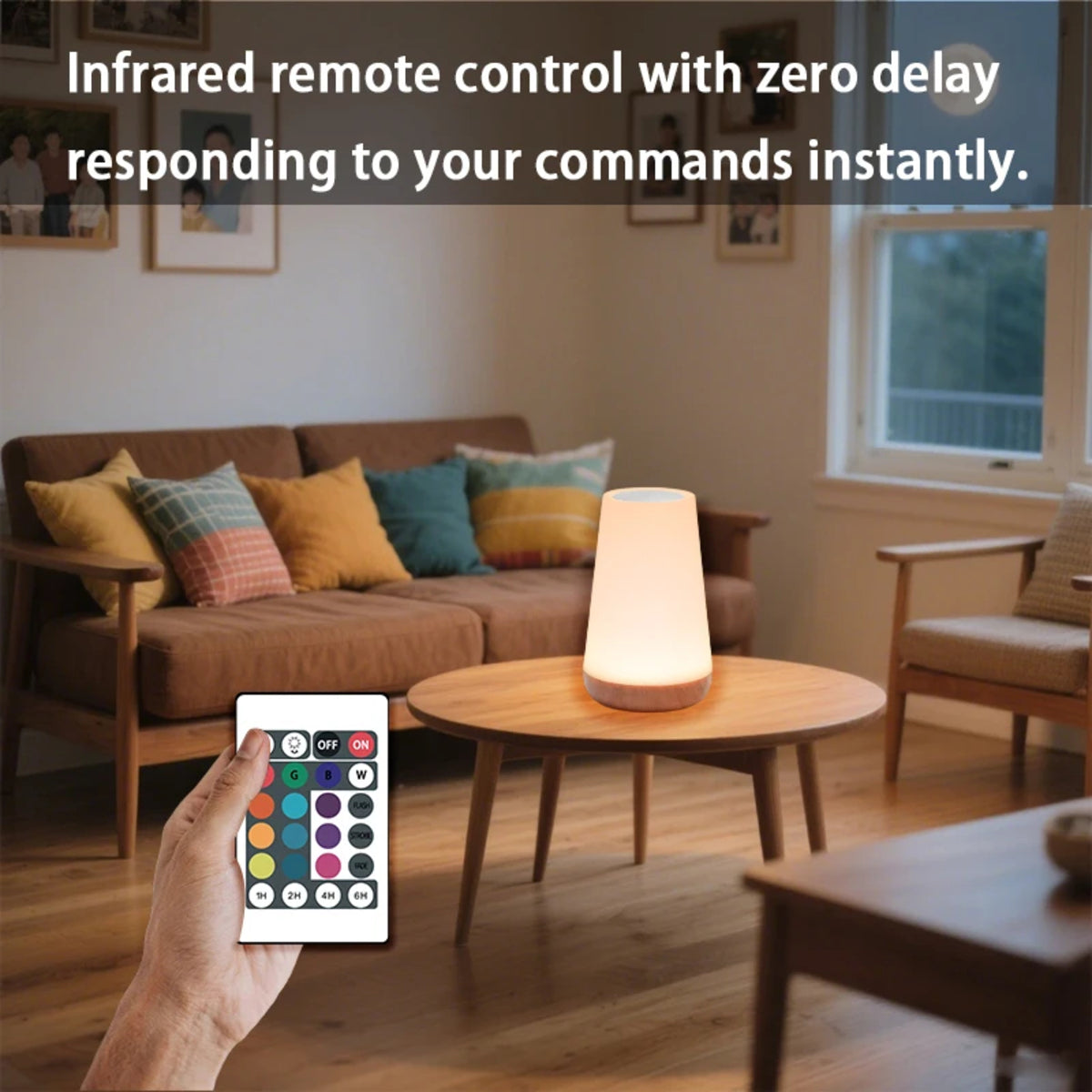 Bedside Table Lamp – USB Rechargeable, Remote & Dimming