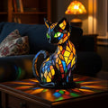 Cat Night Light – Stained-Glass Effect Table Lamp