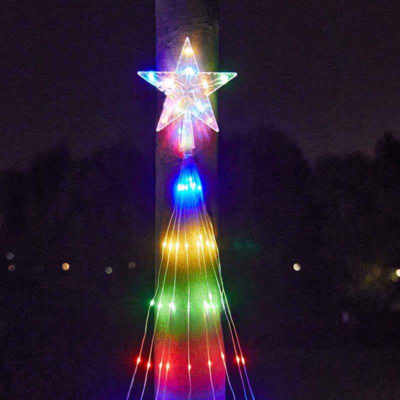 Christmas Waterfall Lights – Solar Powered Cascading Outdoor Lights