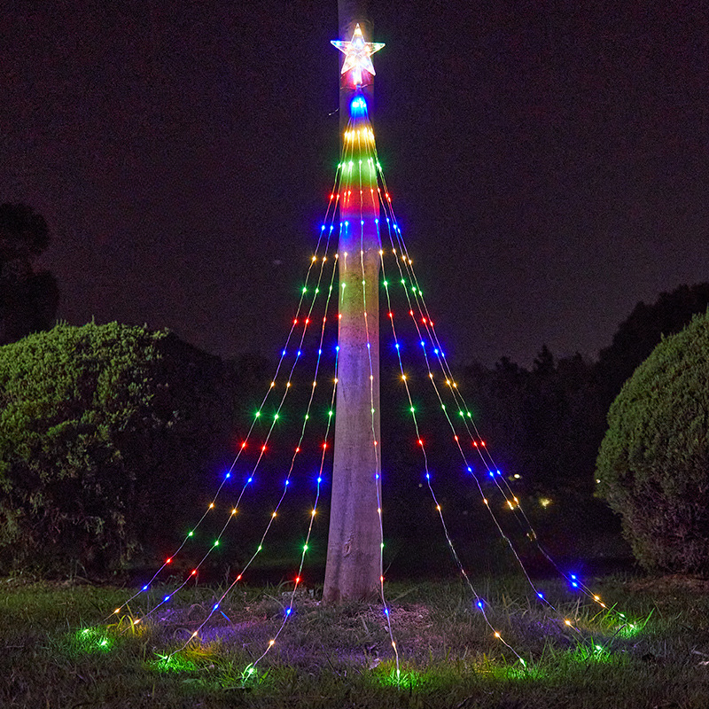 Christmas Waterfall Lights – Solar Powered Cascading Outdoor Lights