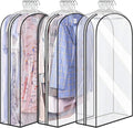 Clear Garment Covers – Side-Zip Gusseted Suit and Dress Protectors 6-Pack