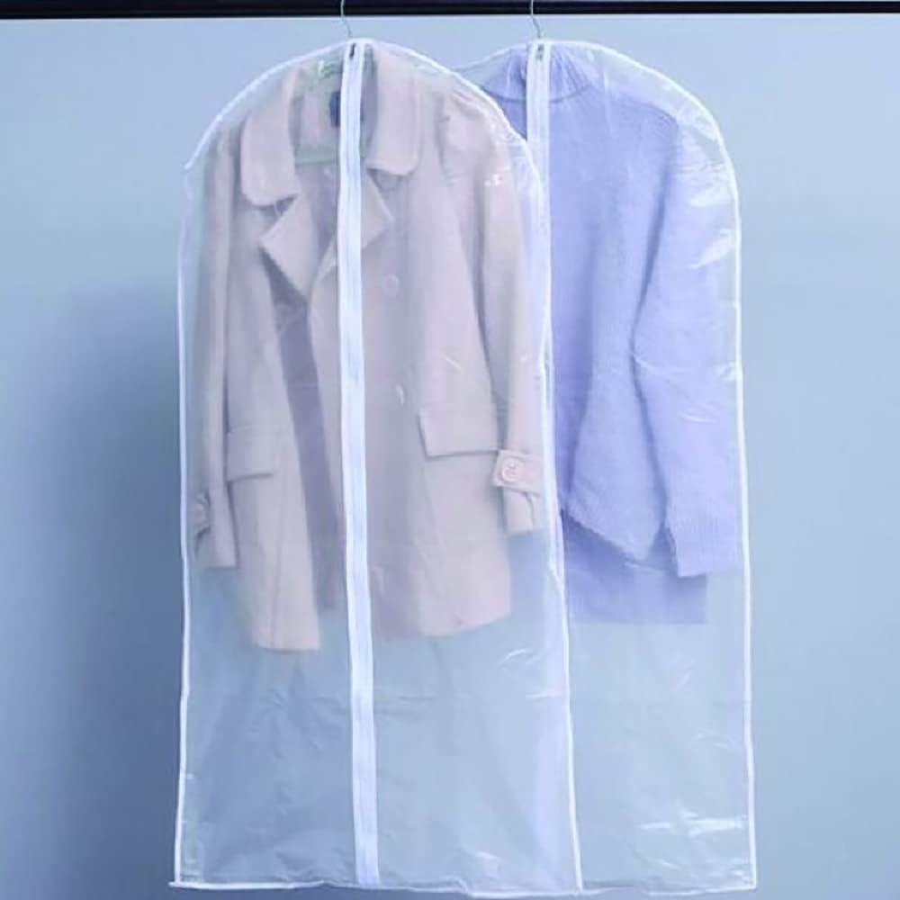 Clear Garment Storage Bags – Breathable Full-Zip Hanging Covers Set of 5