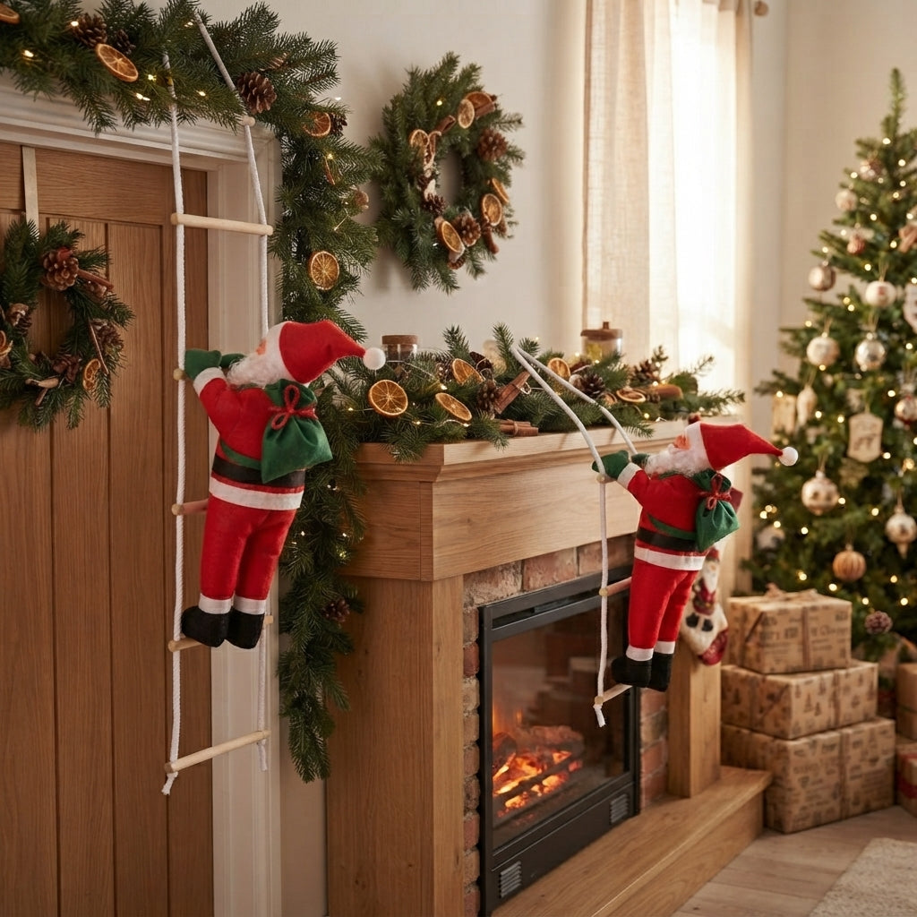 Climbing Santa Doll – Ladder Design Hanging Christmas Decoration