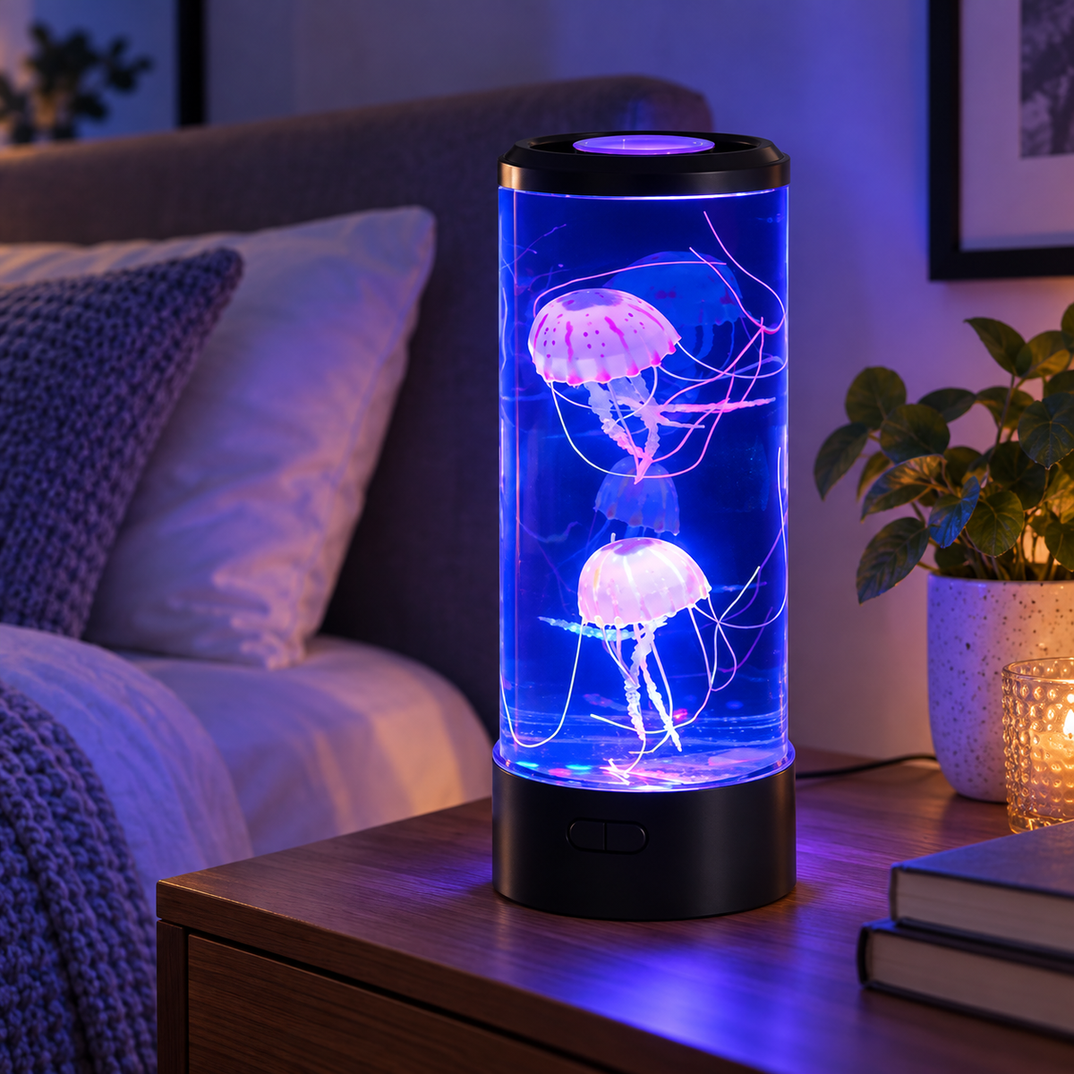 Colour-changing jellyfish lamp USB mood light