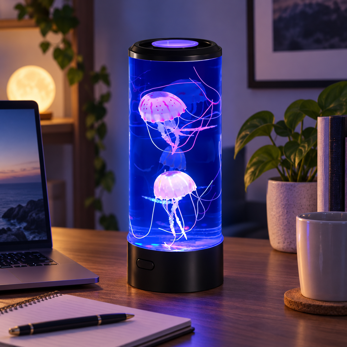 Colour-changing jellyfish lamp USB mood light