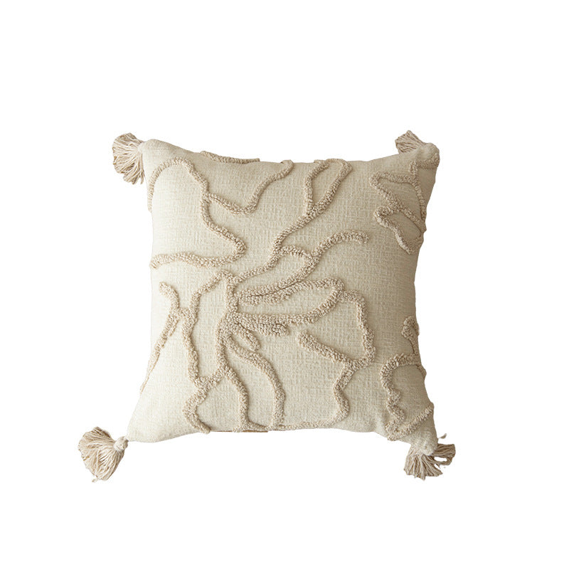 Cosy Throw Pillow Cover – Textured Beige, Single or Set of 5