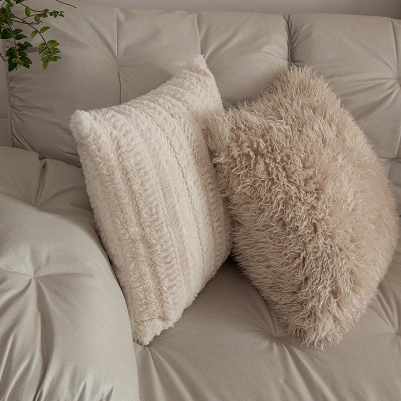 Cosy Throw Pillow Cover – Textured Beige, Single or Set of 5