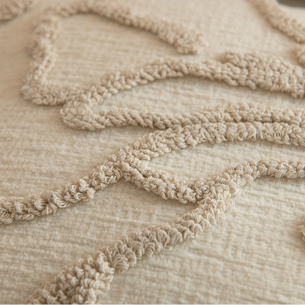 Cosy Throw Pillow Cover – Textured Beige, Single or Set of 5