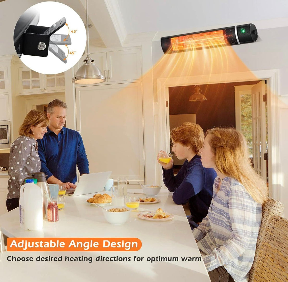 Electric Patio Heater – 1500W Infrared with Remote