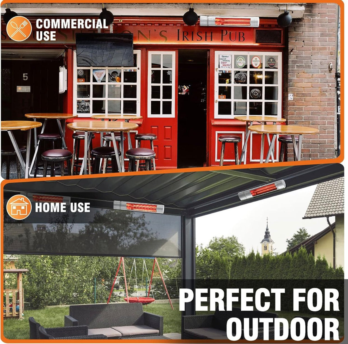 Electric Patio Heater – 1500W Infrared with Remote