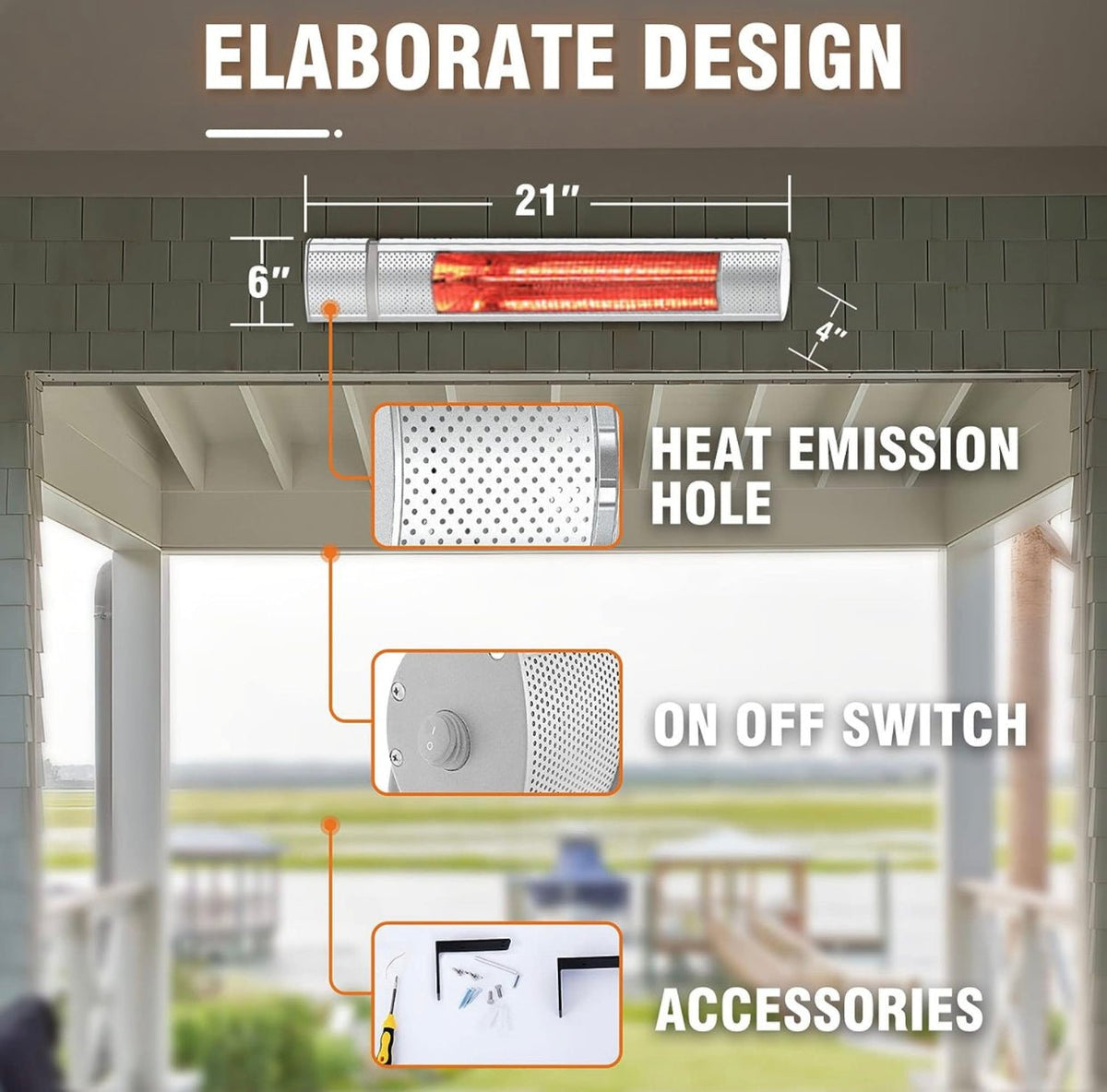Electric Patio Heater – 1500W Infrared with Remote
