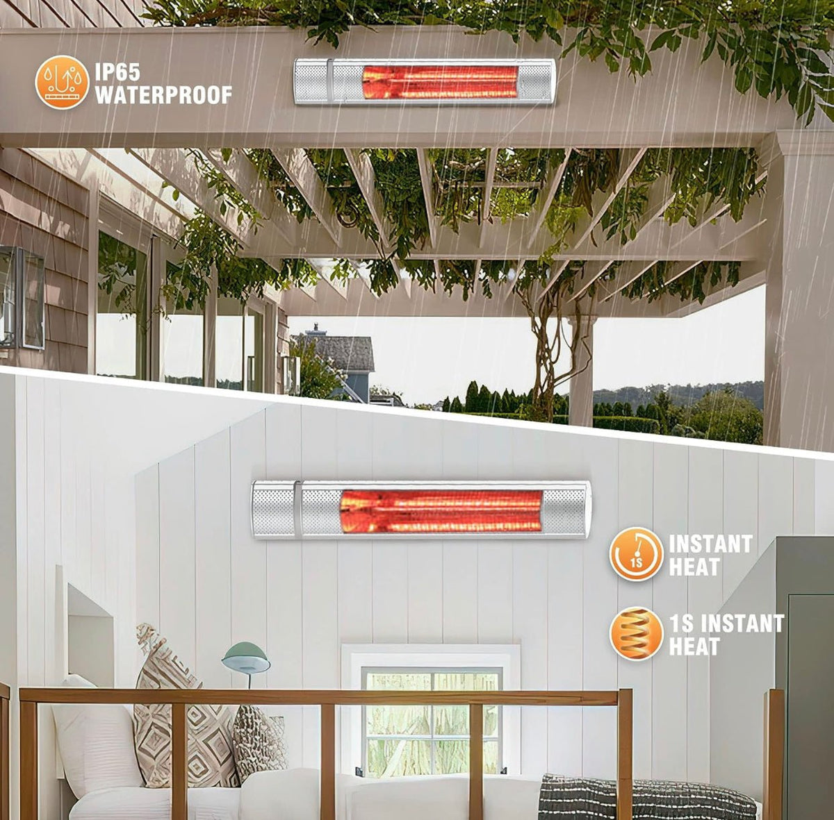 Electric Patio Heater – 1500W Infrared with Remote