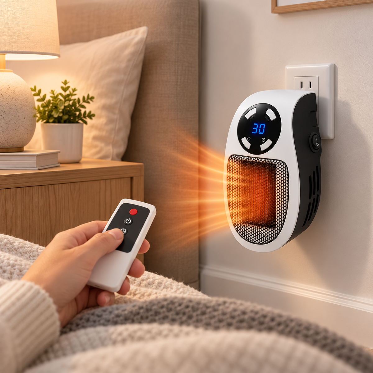 Electric Space Heater – Compact Plug-In Room Heater with Remote Control