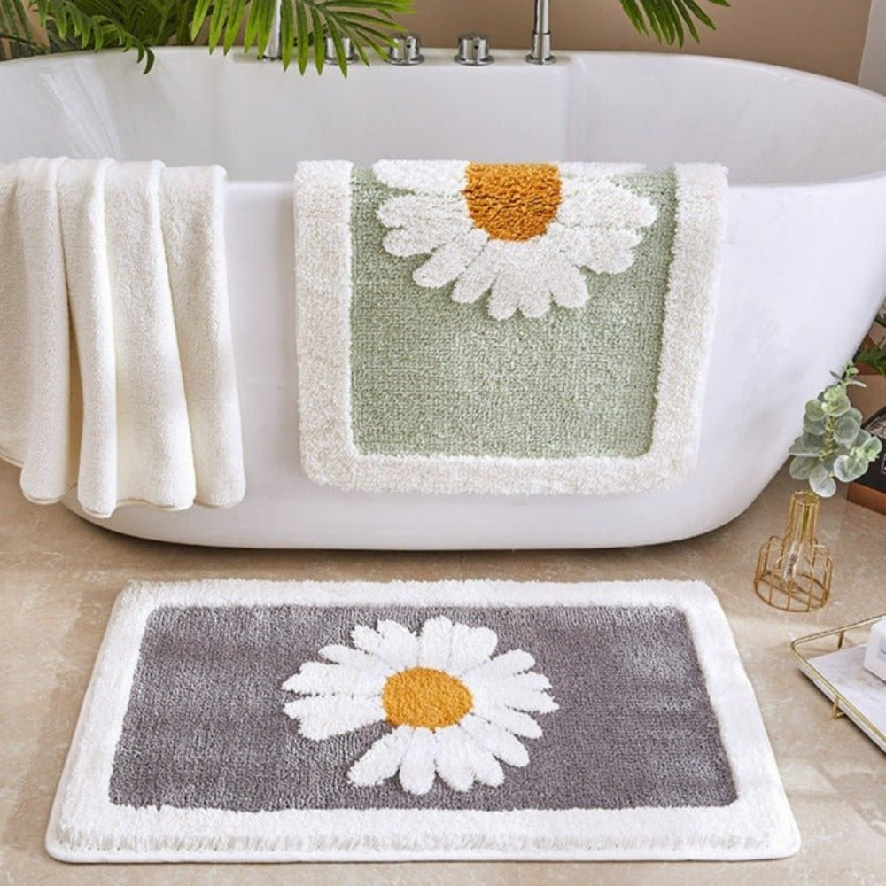 Floral Bath Mat – Plush Microfibre, Non-Slip