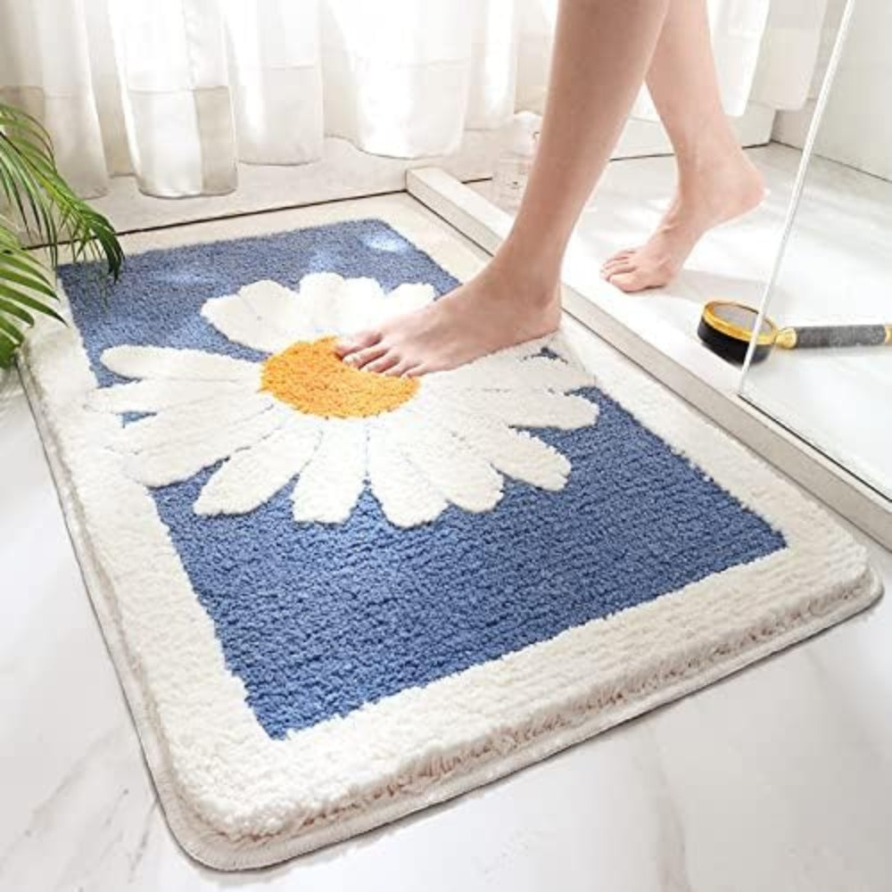 Floral Bath Mat – Plush Microfibre, Non-Slip