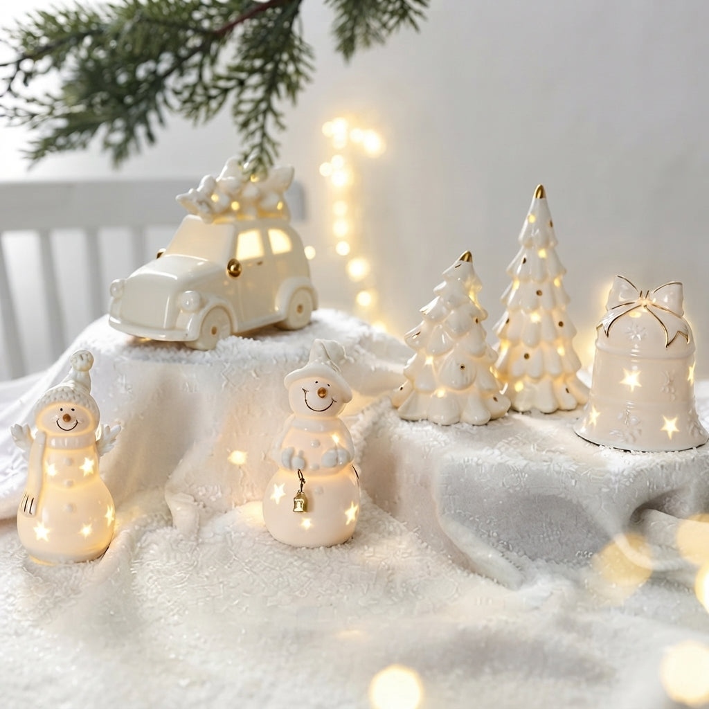 Illuminated Snowman Decoration – Warm White Christmas Ornament