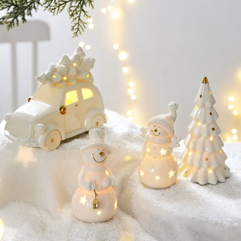 Illuminated Snowman Decoration – Warm White Christmas Ornament