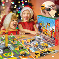 Kids Construction Advent Calendar – Trucks, Crane, Traffic Signs & Play Board, 24 Days