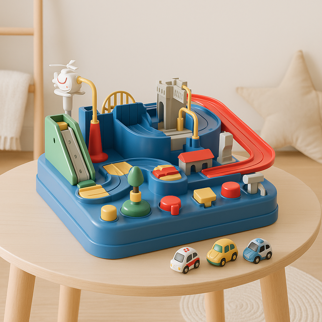 Kids' Logic Puzzle Game – City Car Brain-Training Toy with 8 Challenges