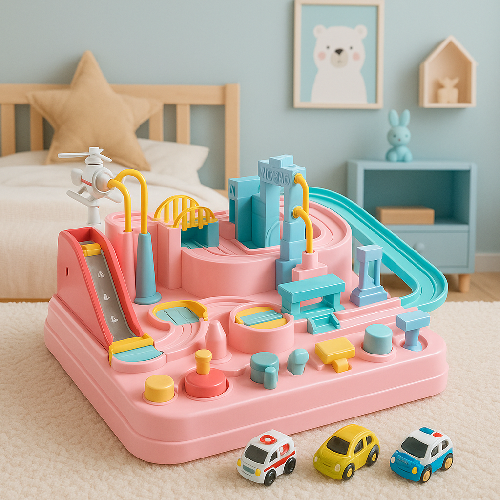 Kids' Logic Puzzle Game – City Car Brain-Training Toy with 8 Challenges