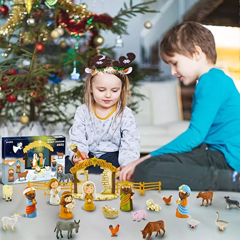 Nativity Advent Calendar – 24 Christmas Nativity Figures for Kids & Families