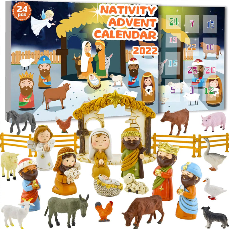 Nativity Advent Calendar – 24 Christmas Nativity Figures for Kids & Families