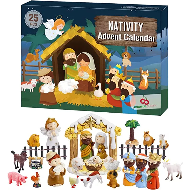 Nativity Advent Calendar – 24 Christmas Nativity Figures for Kids & Families