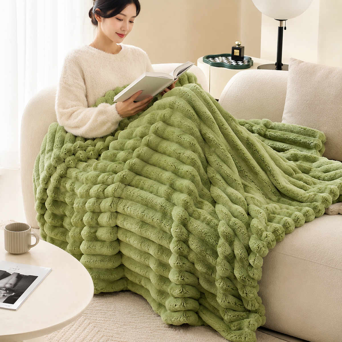 Plush Winter Throw Blanket – Soft & Cosy, Multiple Colours