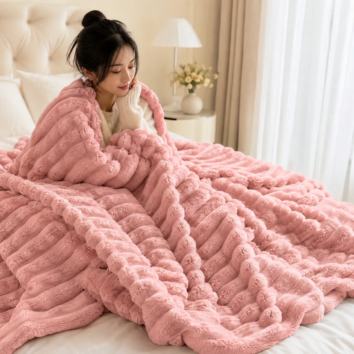 Plush Winter Throw Blanket – Soft & Cosy, Multiple Colours