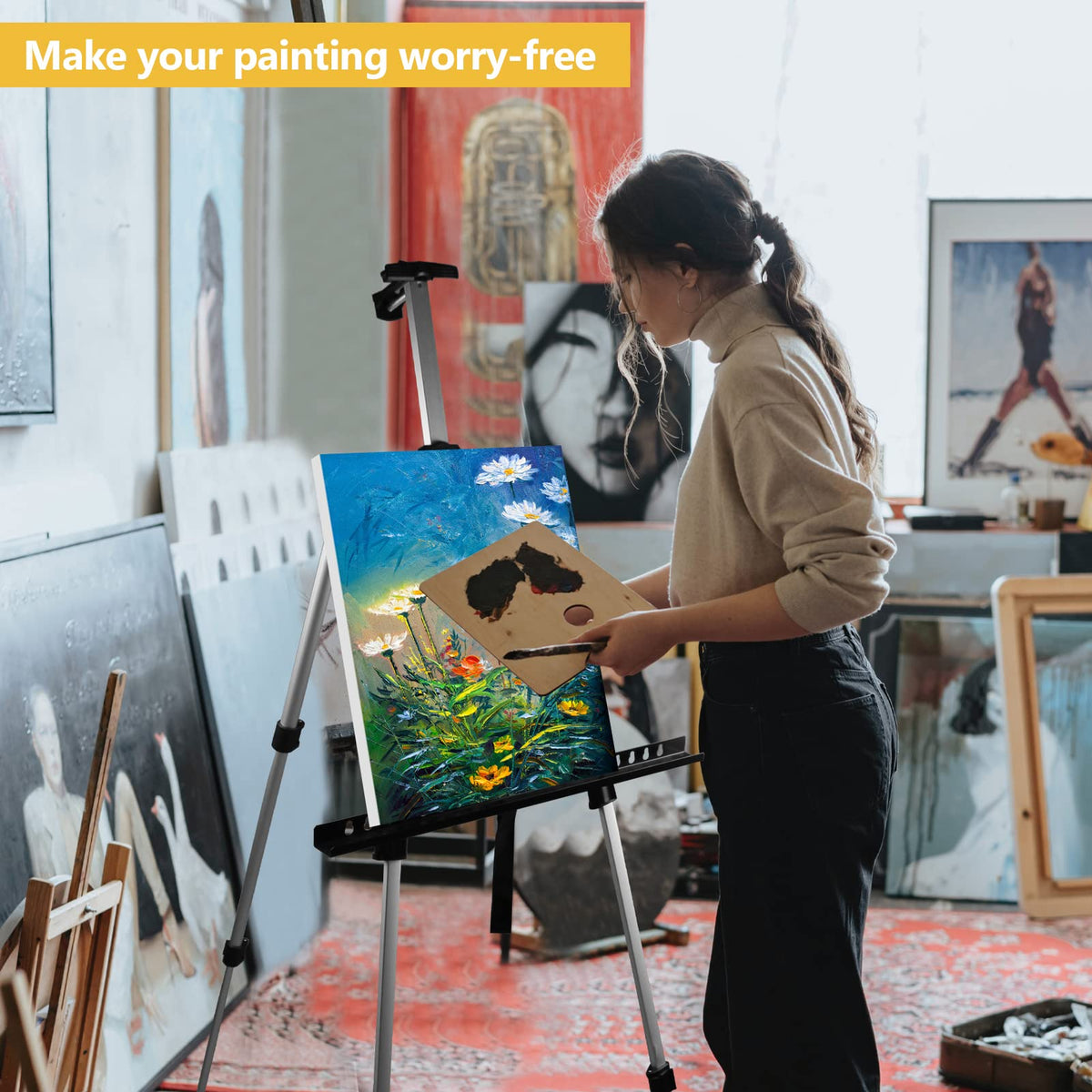 Portable Art Easel – Height-Adjustable Folding Tripod Stand