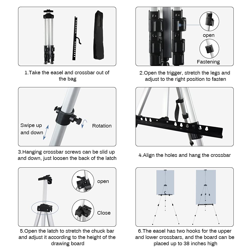 Portable Art Easel – Height-Adjustable Folding Tripod Stand