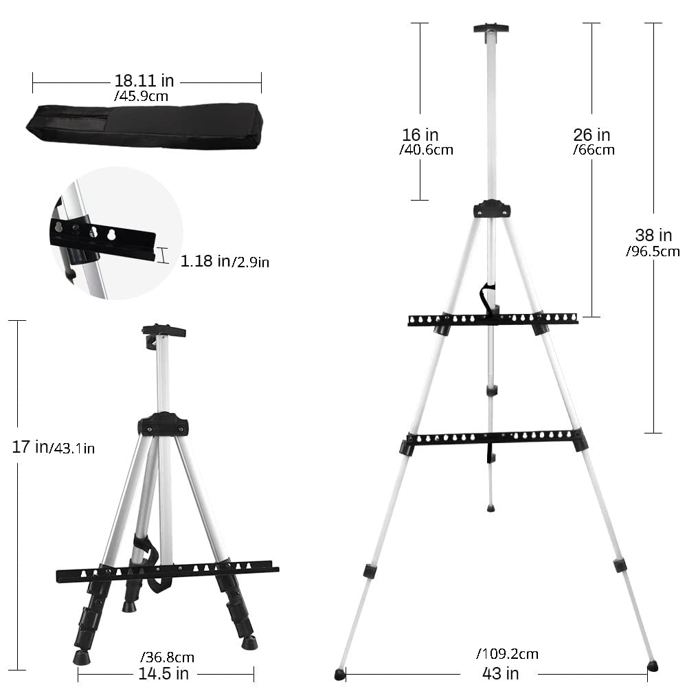 Portable Art Easel – Height-Adjustable Folding Tripod Stand