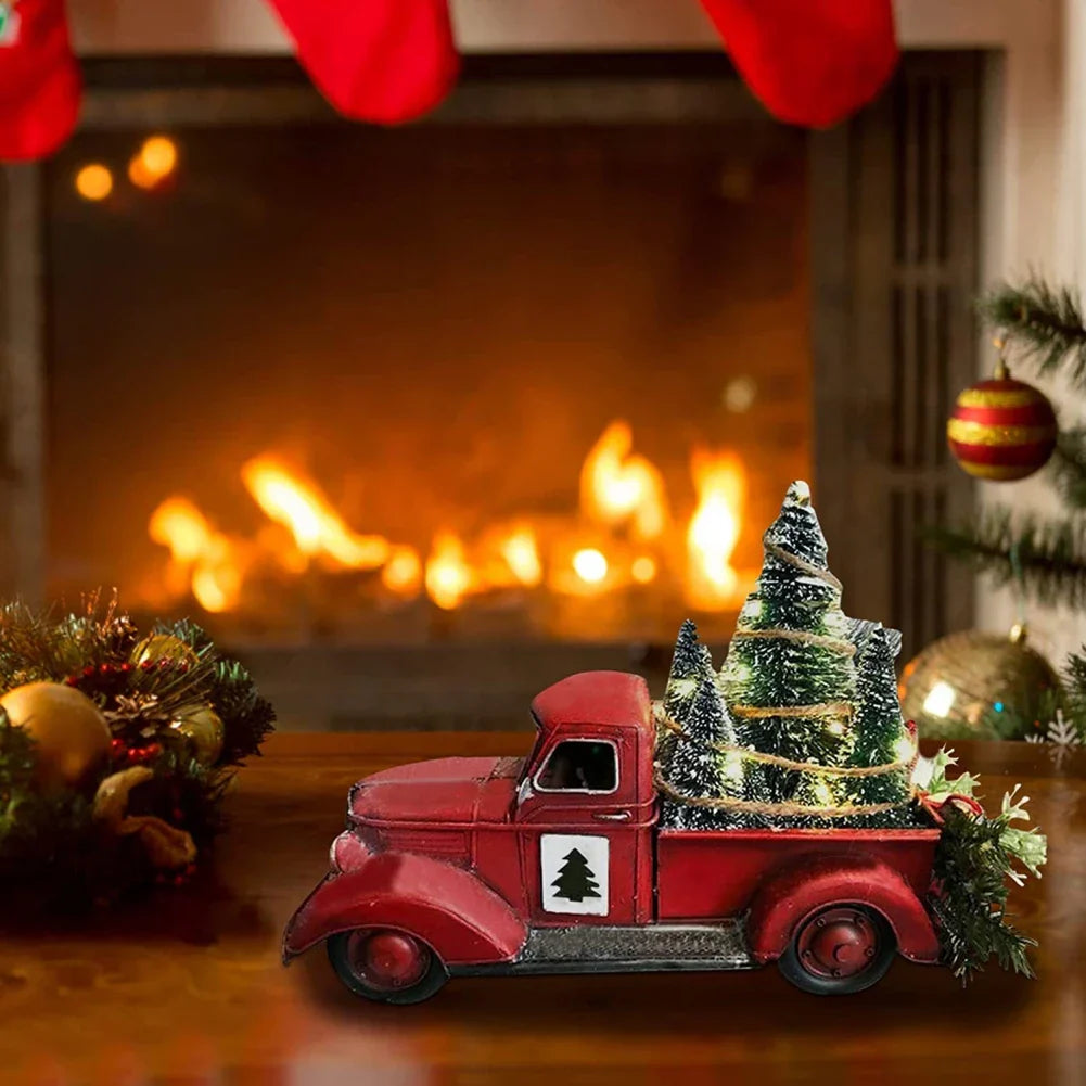 Red Truck Christmas Ornament – Rustic Mini Tree Holiday Decoration