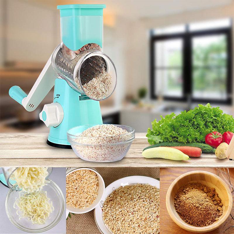 Rotary Vegetable Grater – Drum Slicer with Non-Slip Suction Base