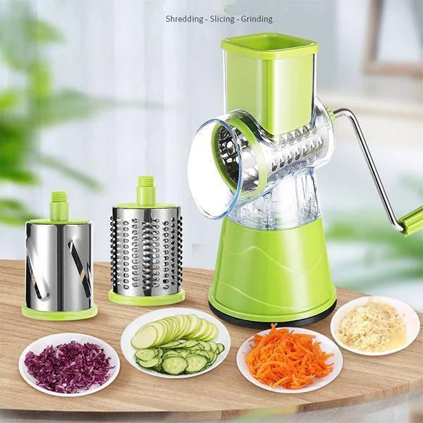Rotary Vegetable Grater – Drum Slicer with Non-Slip Suction Base