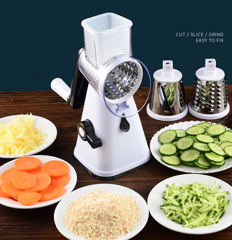 Rotary Vegetable Grater – Drum Slicer with Non-Slip Suction Base